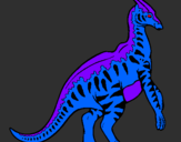 Disegno Parasaurolophus a strisce  pitturato su Boris