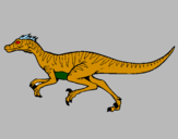 Disegno Velociraptor  pitturato su ludovico