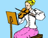 Disegno Dama violinista  pitturato su Marty34