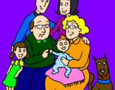Disegno Famiglia pitturato su ale