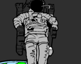 Disegno Astronauta  pitturato su federico