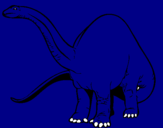 Disegno Branchiosauro II pitturato su giovanni