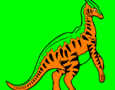 Disegno Parasaurolophus a strisce  pitturato su ROBERTO