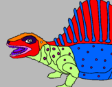 Disegno Dinosauro pitturato su andrea