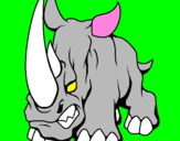 Disegno Rinoceronte II pitturato su MITICA 2000