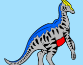 Disegno Parasaurolophus a strisce  pitturato su federico