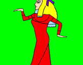 Disegno Ballerina egiziana II pitturato su vittoria