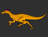Disegno Velociraptor  pitturato su Gabriele
