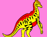 Disegno Parasaurolophus a strisce  pitturato su S.Fransiscu