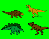 Disegno Dinosauri di terra  pitturato su Gabriele