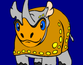 Disegno Rinoceronte  pitturato su mamma federica