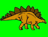 Disegno Stegosaurus  pitturato su vasco