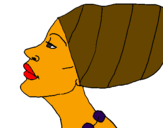Disegno Donna del Camerun  pitturato su allegra