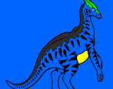 Disegno Parasaurolophus a strisce  pitturato su matteo