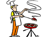 Disegno Barbecue pitturato su Gaia cuoca