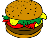 Disegno Hamburger completo  pitturato su wwf