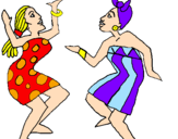 Disegno Donne che danzano  pitturato su sara morra
