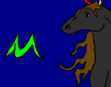 Disegno Unicorno  pitturato su antonio