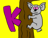 Disegno Koala  pitturato su BIANCA