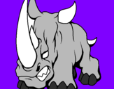 Disegno Rinoceronte II pitturato su nunzio