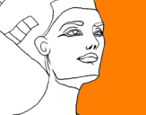 Disegno Busto di Nefertiti  pitturato su pippo