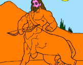 Disegno Centauro con arco  pitturato su dio dei cavalli