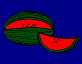 Disegno Melone  pitturato su antonio