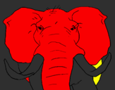 Disegno Elefante africano pitturato su jasna
