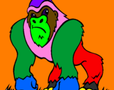 Disegno Gorilla pitturato su bambino