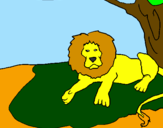 Disegno Il re leone pitturato su mattia chiara