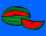 Disegno Melone  pitturato su LORIS