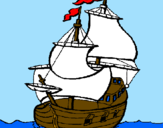Disegno Barca  pitturato su giuseppe