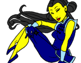 Disegno Principessa ninja  pitturato su Starghazer99