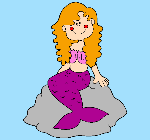 Sirena seduta su una roccia 