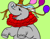 Disegno Elefante con 3 palloncini  pitturato su sofia 