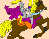 Disegno Cavaliere a cavallo pitturato su LUCA