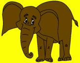 Disegno Elefante felice  pitturato su Elefante della giungla