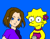 Disegno Sakura e Lisa pitturato su nessie
