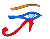 Disegno Occhio di Horus  pitturato su leonora