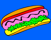 Disegno Hot dog pitturato su  alice mantovani