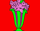 Disegno Vaso di fiori pitturato su francesca