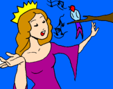 Disegno Principessa che canta pitturato su IRENE