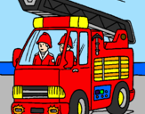 Disegno Camion dei Pompieri  pitturato su CHRISTIAN            