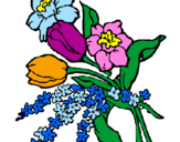 Disegno Mazzo di fiori pitturato su margherita