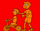 Disegno Triciclo pitturato su roberto