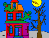 Disegno Casa del terrore pitturato su robicava