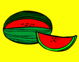Disegno Melone  pitturato su federica     r.  m.