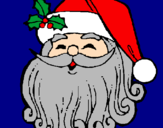 Disegno Faccione Babbo Natale  pitturato su davide