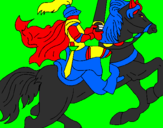 Disegno Cavaliere a cavallo pitturato su DOMENICO CARBONE