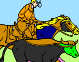 Disegno Cowboy e mucca  pitturato su ALESSANDRO